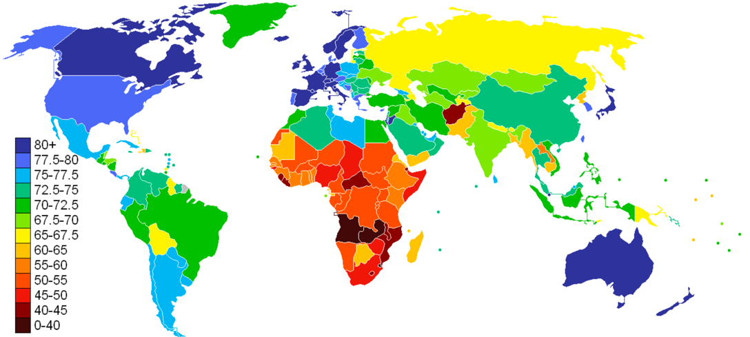 World Life Expectancy Map