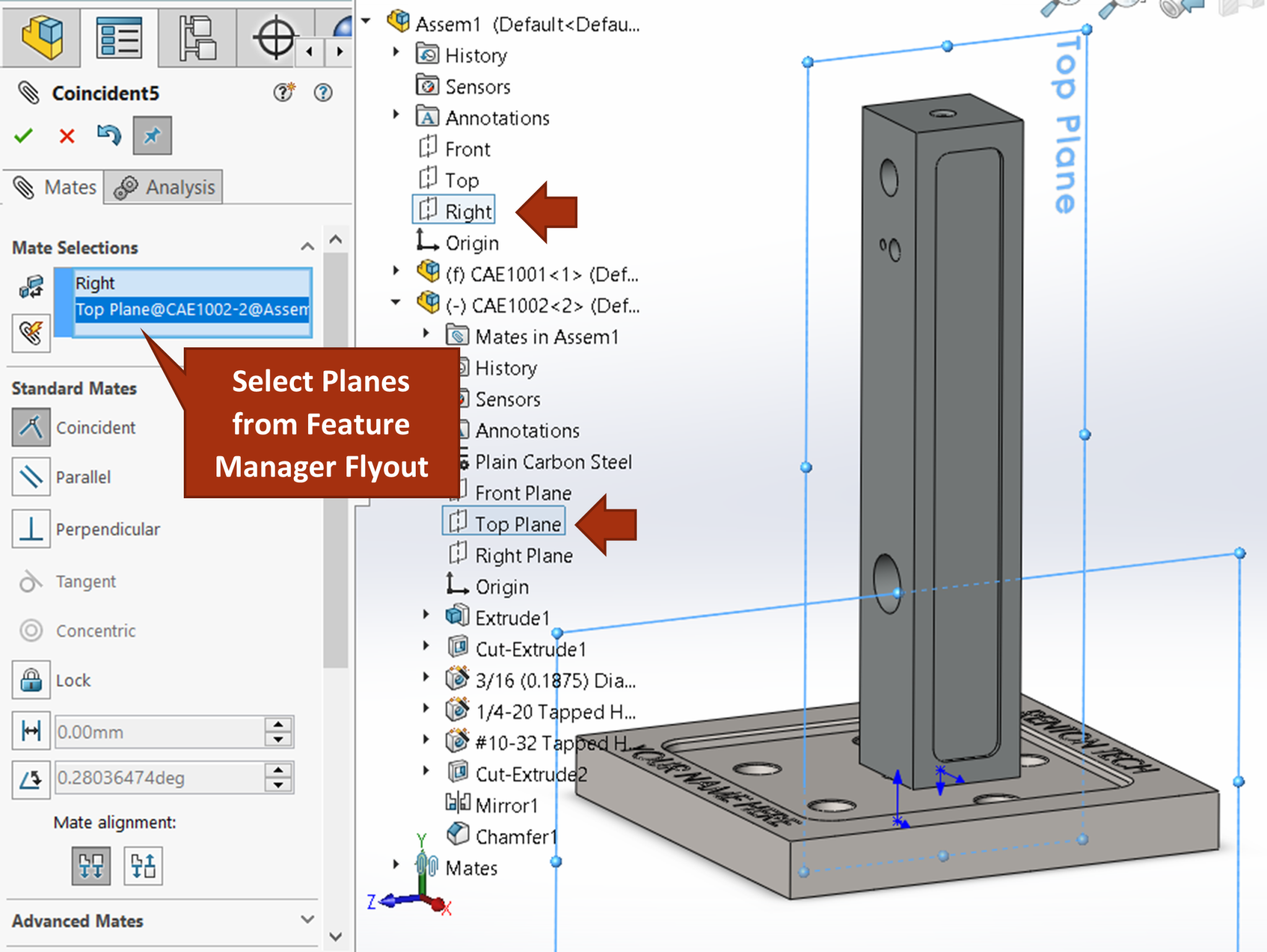 Standard Mates – Introduction To SolidWorks Part 2