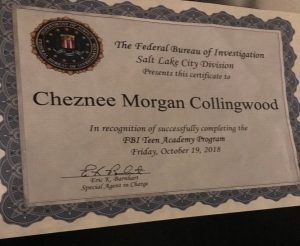 FBI Teen Academy Certificate