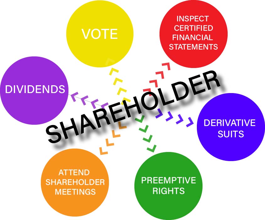 Graphic showing the six types of shareholder rights