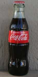 photograph of a Coca-Cola bottle