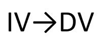 The letters IV on the left with an arrow pointing towards DV