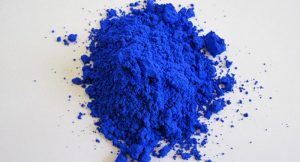 An intensely blue powdered chemical