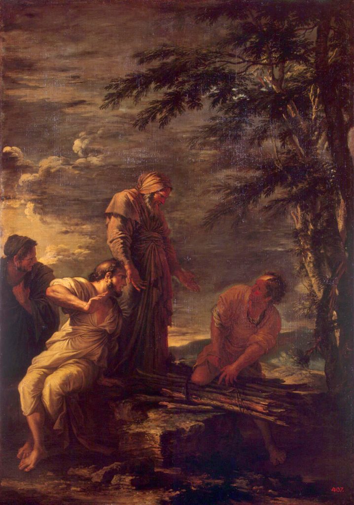 Painting of Democritus’s discovery of Protagoras