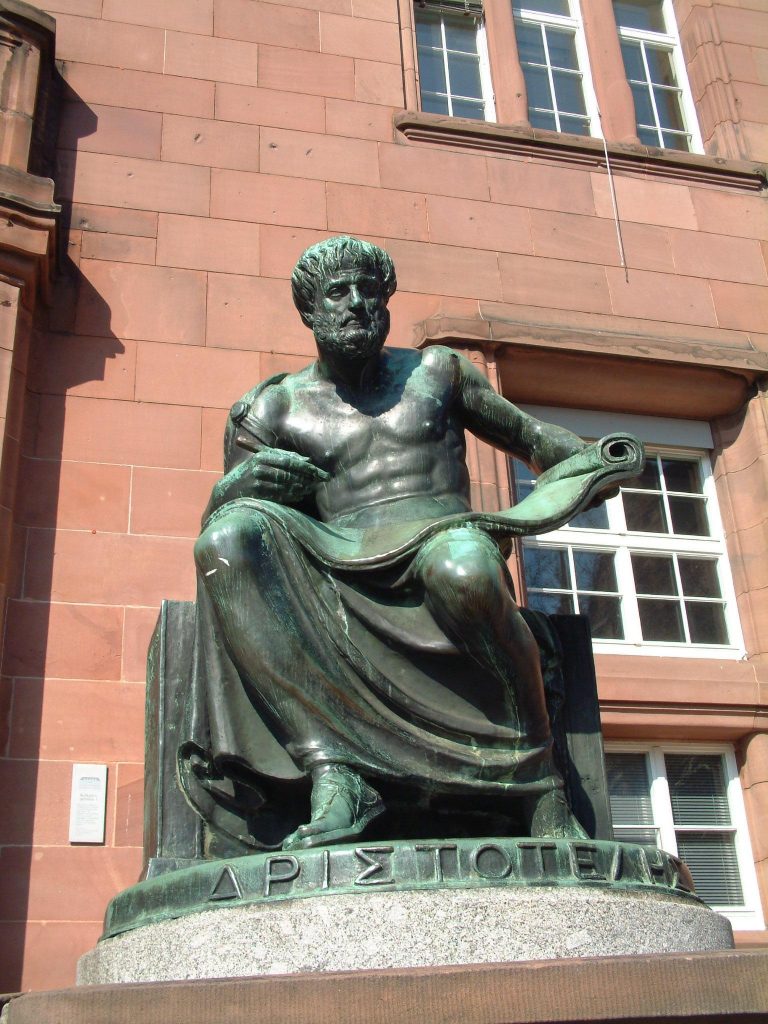 Statue of Aristotle in front of a university building in Freiburg, Germany