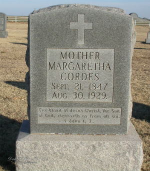 Margaretha (Meier) Cordes Gravestone