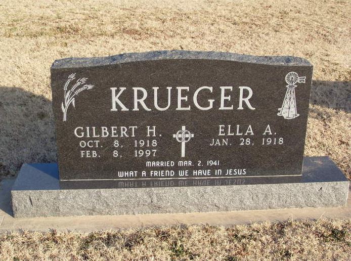 Krueger Gravestone. SOURCE: Find A Grave