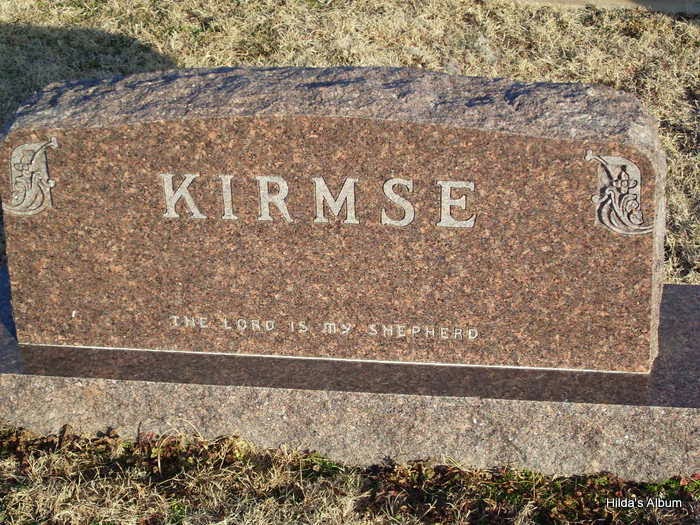 KIRMSE "The Lord is my shepherd". SOURCE: Find A Grave