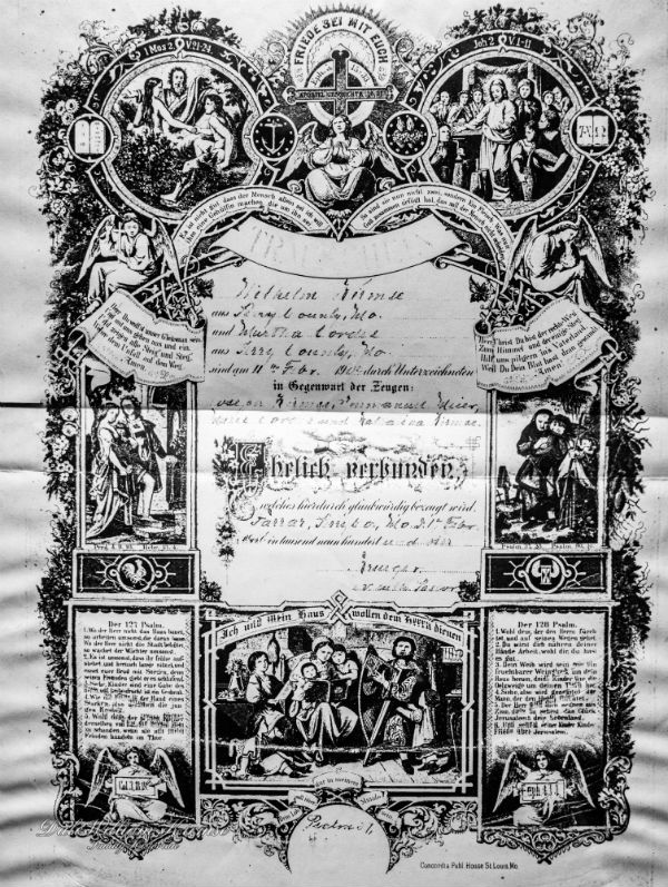 Marriage Certificate - Salem Lutheran Church