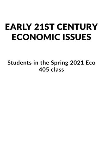 Cover image for Early 21st Century Economic Issues