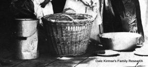 Cream bucket, basket, and metal bowel