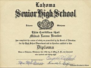 High School Diploma - 1938