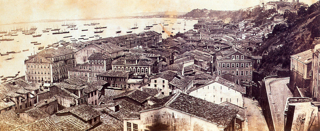 Panorama of Salvador, the capital of Bahia, in 1870.