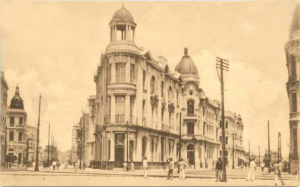 The London and River Plate Bank building in Recife, Pernambuco, ca. 1909..