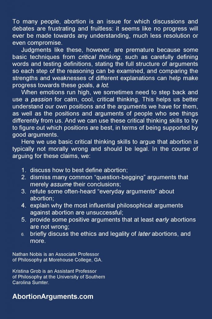 Thinking Critically About Abortion back cover