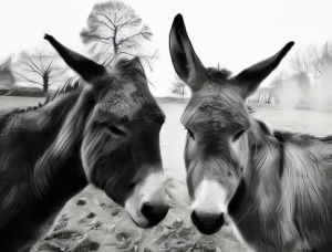 two donkeys