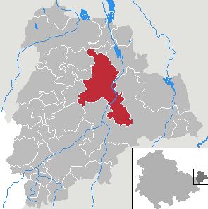 Location of the town of Altenburg within Altenburger Land district