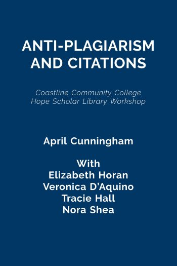 Cover image for Anti-plagiarism and Citations