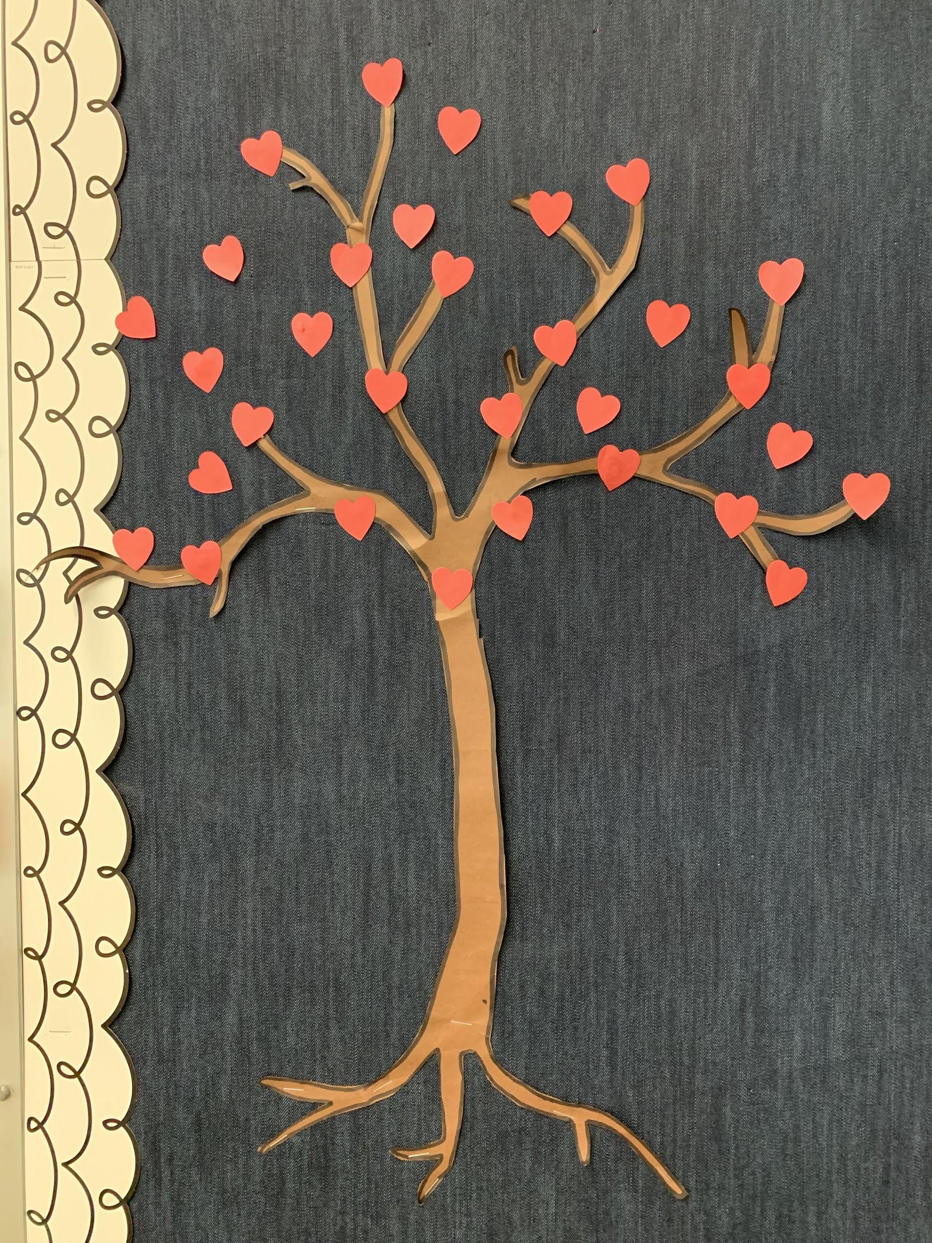 Kindness Tree with heart-shaped leaves