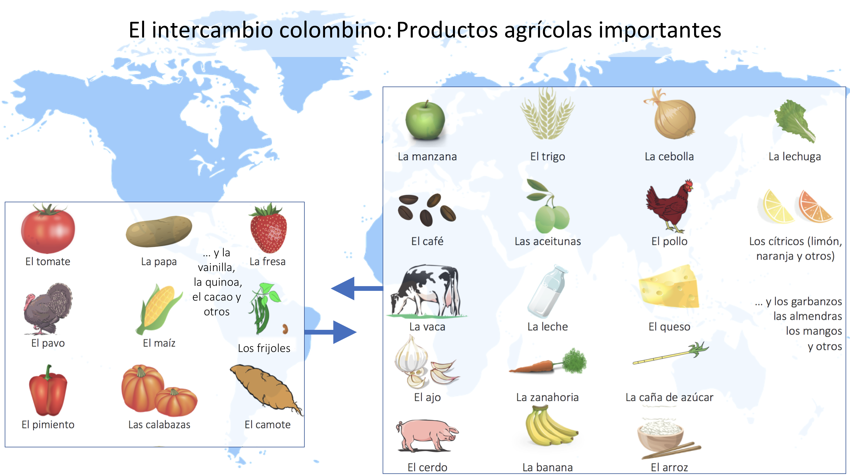 La identidad: El intercambio colombino y productos agrícolas – Nuestra  comunidad latina