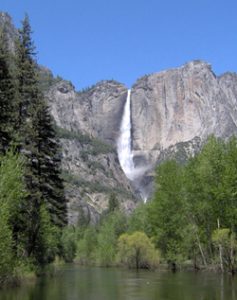 Image of a waterfall in Yosemite National Park.