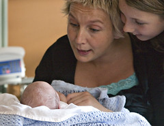 Image of a woman talking to a baby