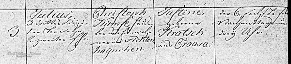 Julius Kirmse Birth Record