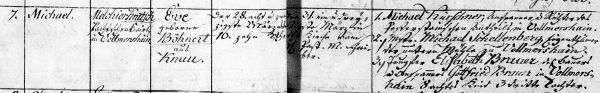 Michael Kratsch - Birth Record 28 Mar 1817