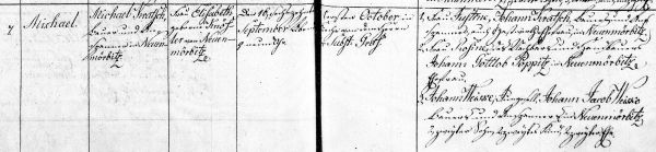 Michael Kratsch - Birth Record About 1 Oct 1842