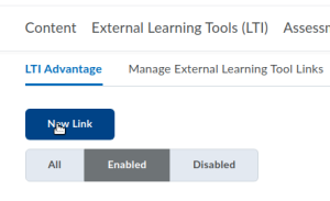 New link for an LTI Advantage tool in D2L