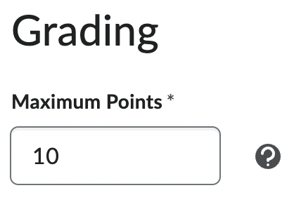 Maximum Points field in the D2L Edit Item page.