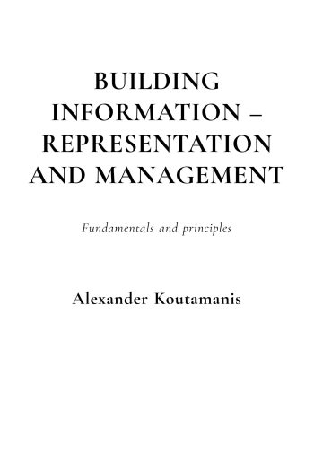 Cover image for Building information - representation and management
