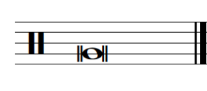 A double whole note on a line is shown.