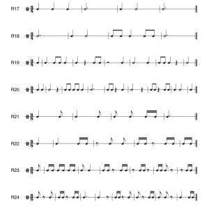 There are eight rhythms in simple triple meter. The first four are in 3/4 and the second four are in 3/8.