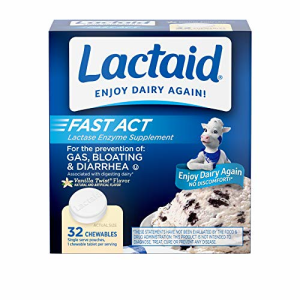 Lactaid Lactose Intolerance Chewables with Lactase Enzymes, Vanilla Twist