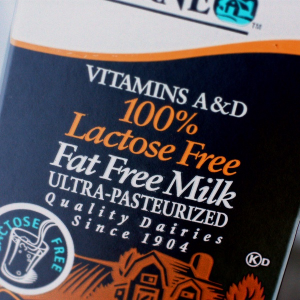Picture of the label of 100% lactose free milk