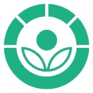 Radura symbol on foods that have been irradiated - it's a green circle with the outline of a green plant inside the circle
