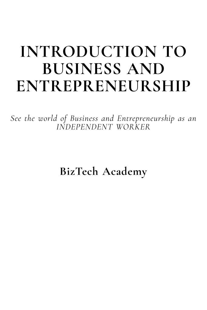 Introduction To Business And Entrepreneurship – Simple Book Publishing