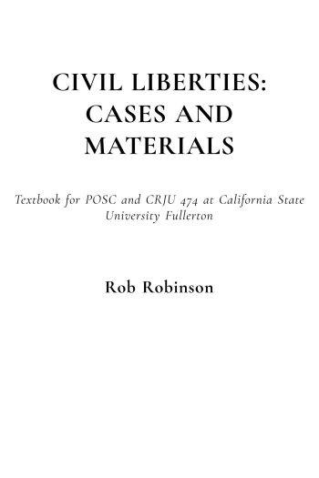Cover image for Civil Liberties: Cases and Materials