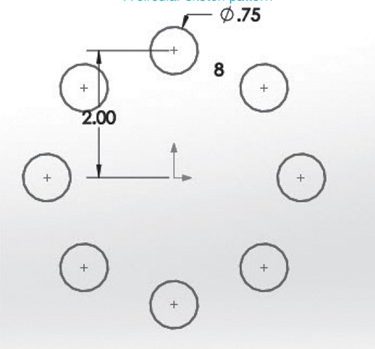 Example - Circular Sketch Pattern (Bolt Circle)