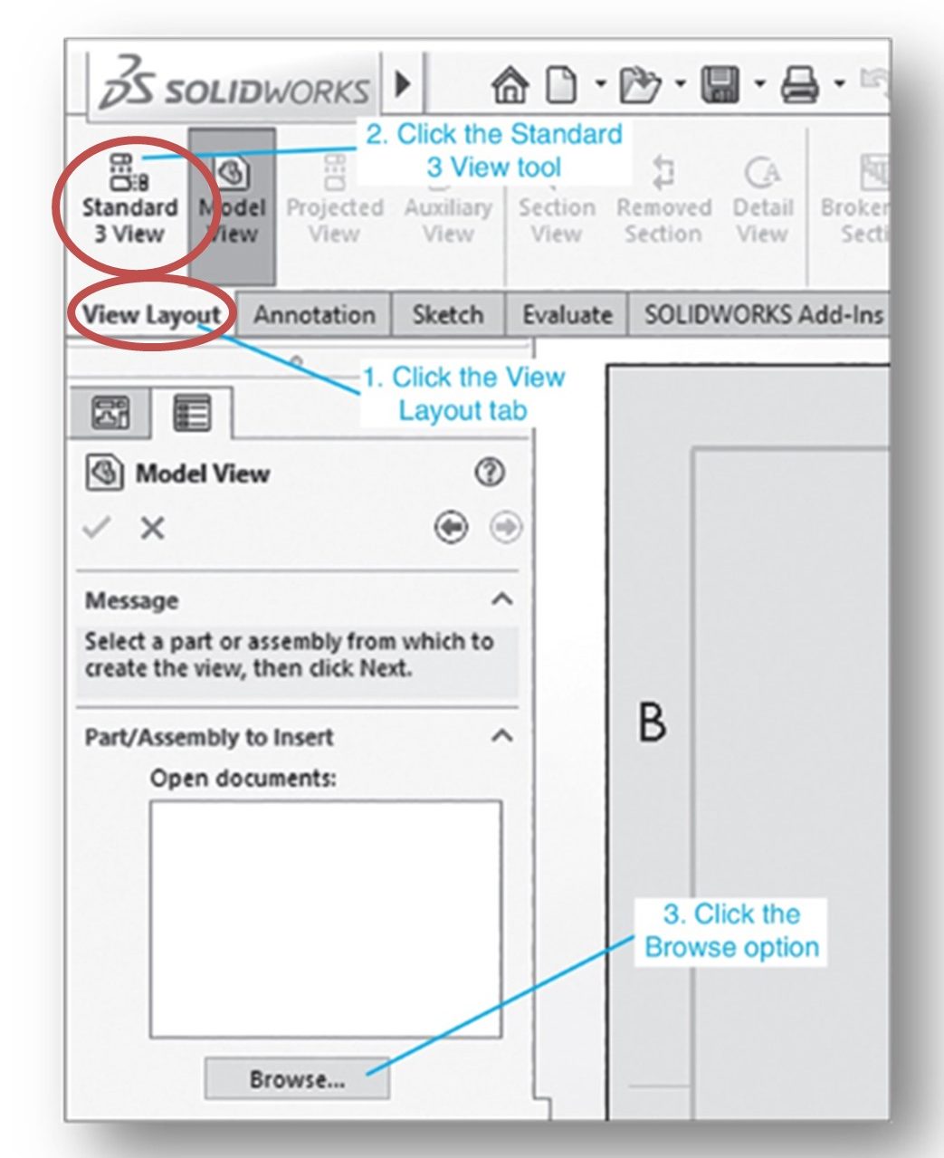 Figure 14-8 Standard 3-View PropertyManager