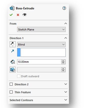 Figure 5-9 Extruded Boss/Base PropertyManager