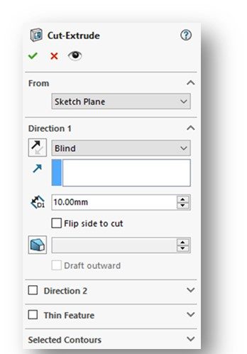 Figure 6-74  Extruded Cut PropertyManager