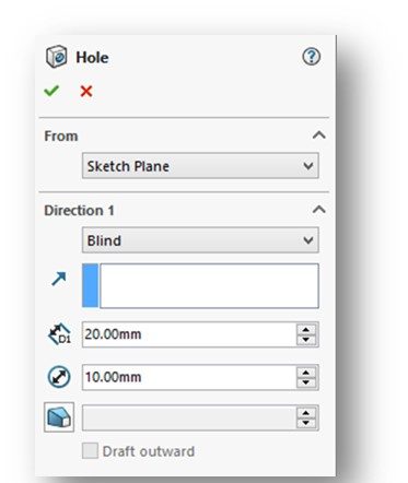 Figure 7-1 Hole PropertyManager