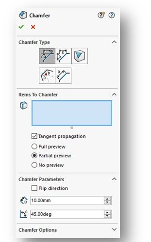 Figure-7-88 Chamfer PropertyManager