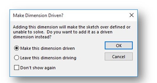 Make Dimension Driven Dialog Box