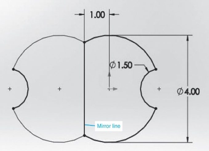 Use of Part Edge as Mirror Line