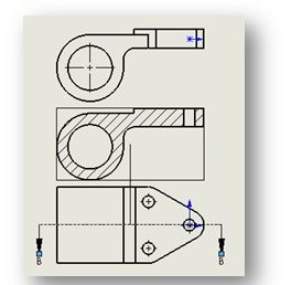 Section View Example with Cutting Plane Line