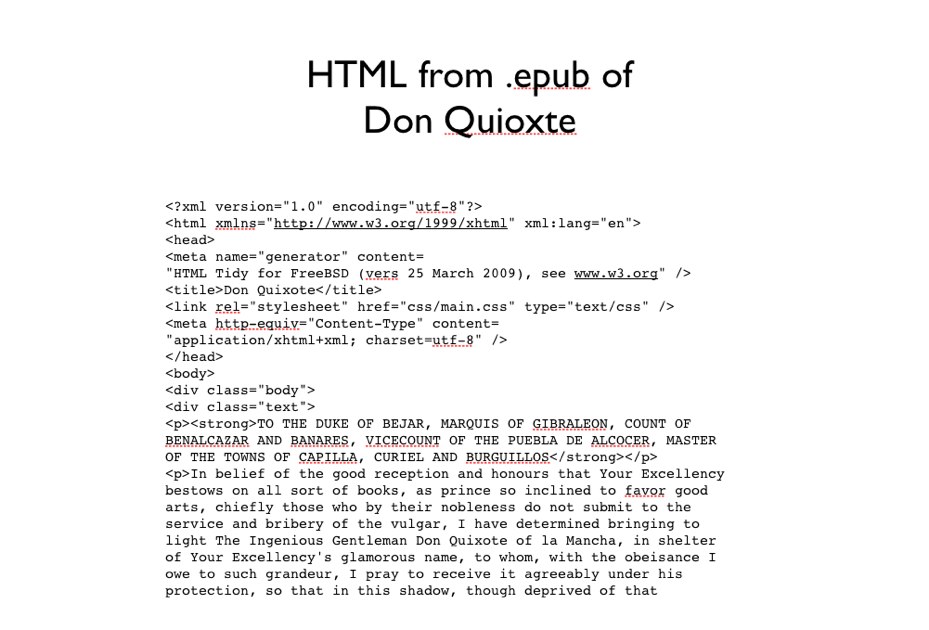 Don Quioxte EPUB HTML